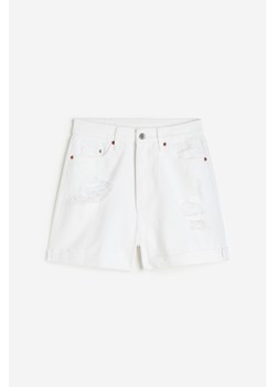 H & M - Szorty dżinsowe Mom Comfort Ultra High - Biały ze sklepu H&M w kategorii Szorty - zdjęcie 171715956