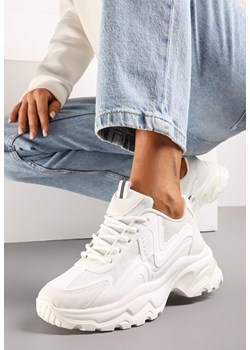 Białe Klasyczne Sneakersy Sznurowane na Niskiej Platformie Lenivia ze sklepu renee.pl w kategorii Buty sportowe damskie - zdjęcie 171867288