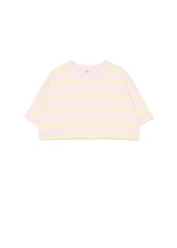 Cropp - Luźny t-shirt w pastelowe paski - wielobarwny ze sklepu Cropp w kategorii Bluzki damskie - zdjęcie 171931359