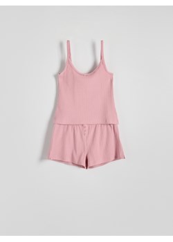Reserved - Dwuczęściowa piżama - różowy ze sklepu Reserved w kategorii Piżamy damskie - zdjęcie 171931569