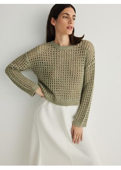Reserved - Ażurowy sweter - jasnozielony ze sklepu Reserved w kategorii Swetry damskie - zdjęcie 171931727