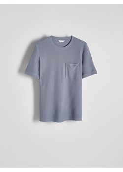 Reserved - Strukturalny t-shirt slim - jasnoniebieski ze sklepu Reserved w kategorii T-shirty męskie - zdjęcie 171931758