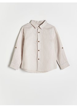 Reserved - Koszula z lnem - beżowy ze sklepu Reserved w kategorii Koszule chłopięce - zdjęcie 171931947