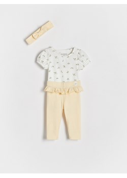 Reserved - Bawełniany komplet z opaską - żółty ze sklepu Reserved w kategorii Odzież dla niemowląt - zdjęcie 171932005