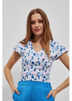 T-shirt z dekoltem w serek wielokolorowy ze sklepu 5.10.15 w kategorii Bluzki damskie - zdjęcie 171933059