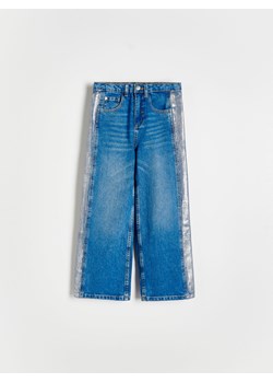 Reserved - Jeansy super wide leg ze zdobieniem - niebieski ze sklepu Reserved w kategorii Spodnie dziewczęce - zdjęcie 171934038