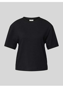 T-shirt z prążkowanym okrągłym dekoltem ze sklepu Peek&Cloppenburg  w kategorii Bluzki damskie - zdjęcie 171934559