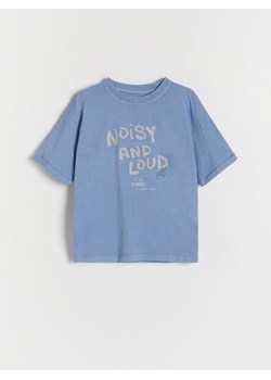 Reserved - T-shirt oversize z nadrukiem - niebieski ze sklepu Reserved w kategorii T-shirty chłopięce - zdjęcie 171938728