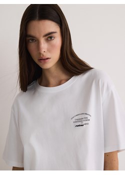 Reserved - T-shirt z nadrukiem - biały ze sklepu Reserved w kategorii Bluzki damskie - zdjęcie 171938836