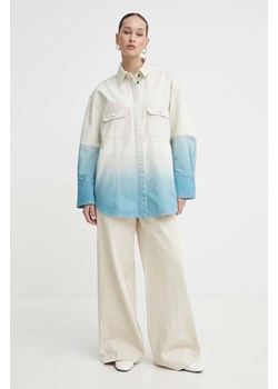 Stine Goya kurtka jeansowa damska kolor beżowy przejściowa oversize SG5630 ze sklepu ANSWEAR.com w kategorii Kurtki damskie - zdjęcie 171940227