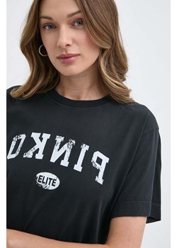 Pinko t-shirt bawełniany damski kolor czarny 104269 A25Z ze sklepu ANSWEAR.com w kategorii Bluzki damskie - zdjęcie 171940358