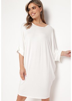 Biała Wiskozowa Sukienka w Stylu T-shirt z Krótkim Rękawem Fianessa ze sklepu Born2be Odzież w kategorii Sukienki - zdjęcie 171942205