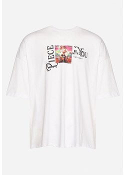 Biała Koszulka z Bawełny Ozdobiona Naszywkami Ranessa ze sklepu Born2be Odzież w kategorii T-shirty męskie - zdjęcie 171942486