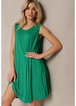 Zielona Sukienka z Wiskozą z Paskami na Plecach Timawrre ze sklepu Renee odzież w kategorii Sukienki - zdjęcie 171942987