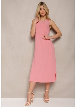 Różowa Sukienka o Pudełkowym Fasonie bez Rękawów z Rozcięciami Obilira ze sklepu Renee odzież w kategorii Sukienki - zdjęcie 171943055