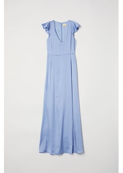 H & M - Długa sukienka z satyny - Niebieski ze sklepu H&M w kategorii Sukienki - zdjęcie 171944116