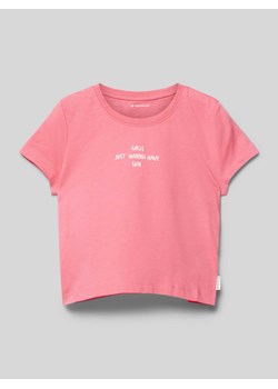 T-shirt z nadrukiem ze sloganem ze sklepu Peek&Cloppenburg  w kategorii Bluzki dziewczęce - zdjęcie 171944135