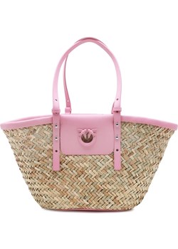 Pinko Torba plażowa LOVE SUMMER BASKET RAFIA + VIT | z dodatkiem skóry ze sklepu Gomez Fashion Store w kategorii Torby letnie - zdjęcie 171944179