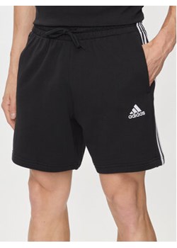 adidas Szorty sportowe Essentials French Terry 3-Stripes Shorts IC9435 Czarny Regular Fit ze sklepu MODIVO w kategorii Spodenki męskie - zdjęcie 171949377