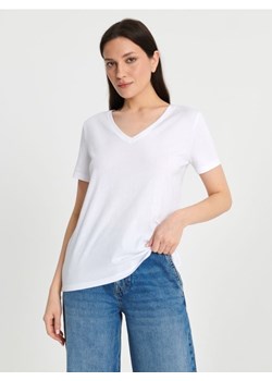 Sinsay - Koszulka bawełniana - biały ze sklepu Sinsay w kategorii Bluzki damskie - zdjęcie 171950077