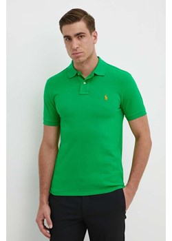 Polo Ralph Lauren polo bawełniane kolor zielony ze sklepu ANSWEAR.com w kategorii T-shirty męskie - zdjęcie 171950356