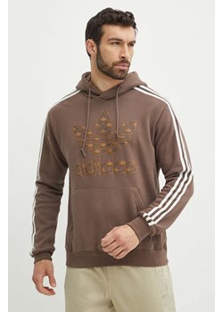 adidas Originals bluza bawełniana męska kolor beżowy z kapturem z nadrukiem IS0259 ze sklepu ANSWEAR.com w kategorii Bluzy męskie - zdjęcie 171951199