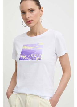 Armani Exchange t-shirt bawełniany damski kolor biały 3DYT55 YJ3RZ ze sklepu ANSWEAR.com w kategorii Bluzki damskie - zdjęcie 171951205