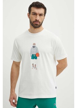 New Balance t-shirt bawełniany męski kolor beżowy z nadrukiem MT41578SST ze sklepu ANSWEAR.com w kategorii T-shirty męskie - zdjęcie 171951249