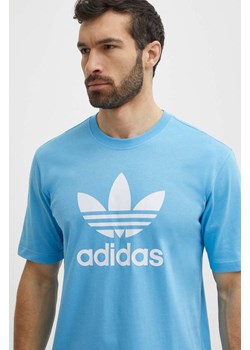 adidas Originals t-shirt bawełniany męski kolor niebieski z nadrukiem IR7980 ze sklepu ANSWEAR.com w kategorii T-shirty męskie - zdjęcie 171951366