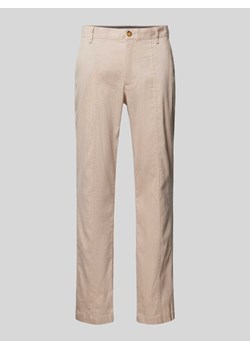 Spodnie lniane ze szwami działowymi ze sklepu Peek&Cloppenburg  w kategorii Spodnie męskie - zdjęcie 171951948