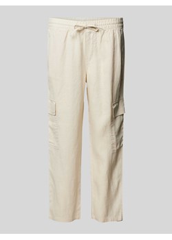 Spodnie lniane z kieszeniami cargo ze sklepu Peek&Cloppenburg  w kategorii Spodnie damskie - zdjęcie 171952549