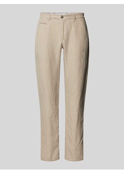 Spodnie lniane z kieszeniami z tyłu ze sklepu Peek&Cloppenburg  w kategorii Spodnie męskie - zdjęcie 171952646