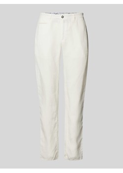 Spodnie lniane z kieszeniami z tyłu ze sklepu Peek&Cloppenburg  w kategorii Spodnie męskie - zdjęcie 171952756