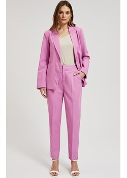 Garniturowe spodnie damskie w kant różowe 4314, Kolor różowy, Rozmiar XS, Moodo ze sklepu Primodo w kategorii Spodnie damskie - zdjęcie 171954647