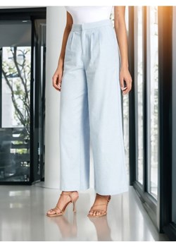 Sinsay - Spodnie z lnem - błękitny ze sklepu Sinsay w kategorii Spodnie damskie - zdjęcie 171958079