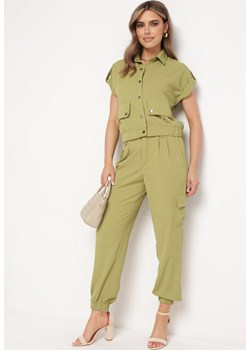 Ciemnozielony Komplet 2-częściowy z Bluzką i Spodniami Arene ze sklepu Born2be Odzież w kategorii Komplety i garnitury damskie - zdjęcie 171960065