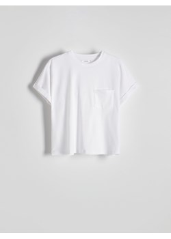 Reserved - T-shirt z bawełny - biały ze sklepu Reserved w kategorii Bluzki damskie - zdjęcie 171960838