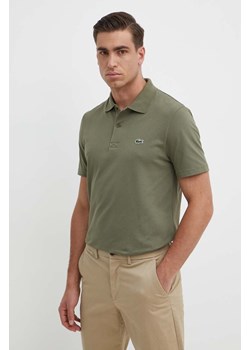 Lacoste polo męski kolor zielony gładki ze sklepu PRM w kategorii T-shirty męskie - zdjęcie 171962168