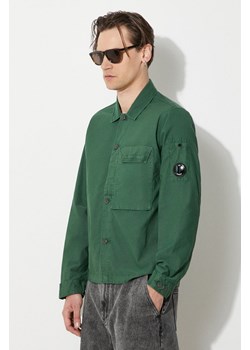 C.P. Company koszula bawełniana Ottoman męska kolor zielony regular z kołnierzykiem klasycznym 16CMSH153A006406O ze sklepu PRM w kategorii Koszule męskie - zdjęcie 171962339