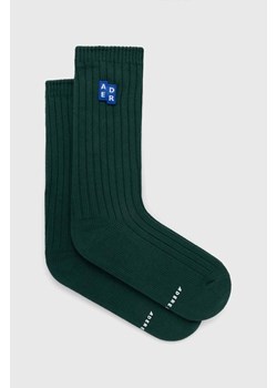 Ader Error skarpetki TRS Tag Socks męskie kolor zielony BMSGFYAC0301 ze sklepu PRM w kategorii Skarpetki męskie - zdjęcie 171962457