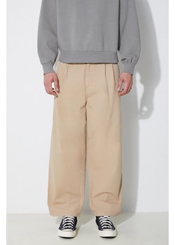 Carhartt WIP spodnie bawełniane Colston Pant kolor beżowy proste I031514.G1GD ze sklepu PRM w kategorii Spodnie męskie - zdjęcie 171962668