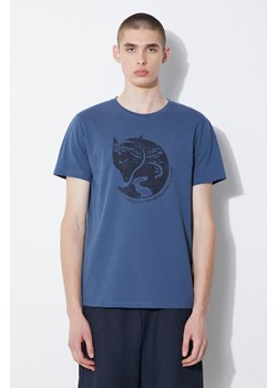 Fjallraven t-shirt bawełniany Arctic Fox T-shirt męski kolor niebieski wzorzysty F87220 ze sklepu PRM w kategorii T-shirty męskie - zdjęcie 171962828