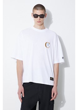 Champion t-shirt bawełniany męski kolor biały z aplikacją 219999 ze sklepu PRM w kategorii T-shirty męskie - zdjęcie 171962876