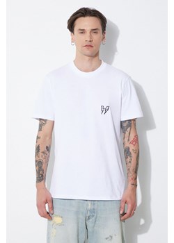 Neil Barrett t-shirt bawełniany Slim Double Bolt męski kolor biały z aplikacją MY70218R-Y523-100N ze sklepu PRM w kategorii T-shirty męskie - zdjęcie 171962918