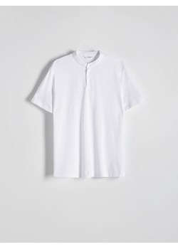 Reserved - Koszulka polo ze stójką - biały ze sklepu Reserved w kategorii T-shirty męskie - zdjęcie 171964116