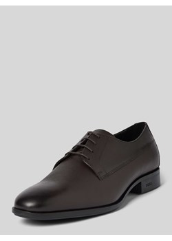 Buty sznurowane ze skóry z wytłoczonym logo model ‘Colby’ ze sklepu Peek&Cloppenburg  w kategorii Buty eleganckie męskie - zdjęcie 171977865