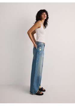 Reserved - Jeansy wide leg z przetarciami - niebieski ze sklepu Reserved w kategorii Jeansy damskie - zdjęcie 171980186