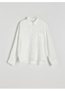 Reserved - Koszula z bawełnianego muślinu - biały ze sklepu Reserved w kategorii Koszule damskie - zdjęcie 171980209