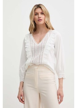 Morgan bluzka bawełniana TAROSA damska kolor biały gładka ze sklepu ANSWEAR.com w kategorii Bluzki damskie - zdjęcie 171981219