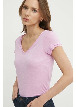 Sisley t-shirt damski kolor różowy ze sklepu ANSWEAR.com w kategorii Bluzki damskie - zdjęcie 171981718